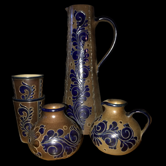 1985 Paul Kruft SIGNED PITCHER AND VASE SET - Picture 1 of 7